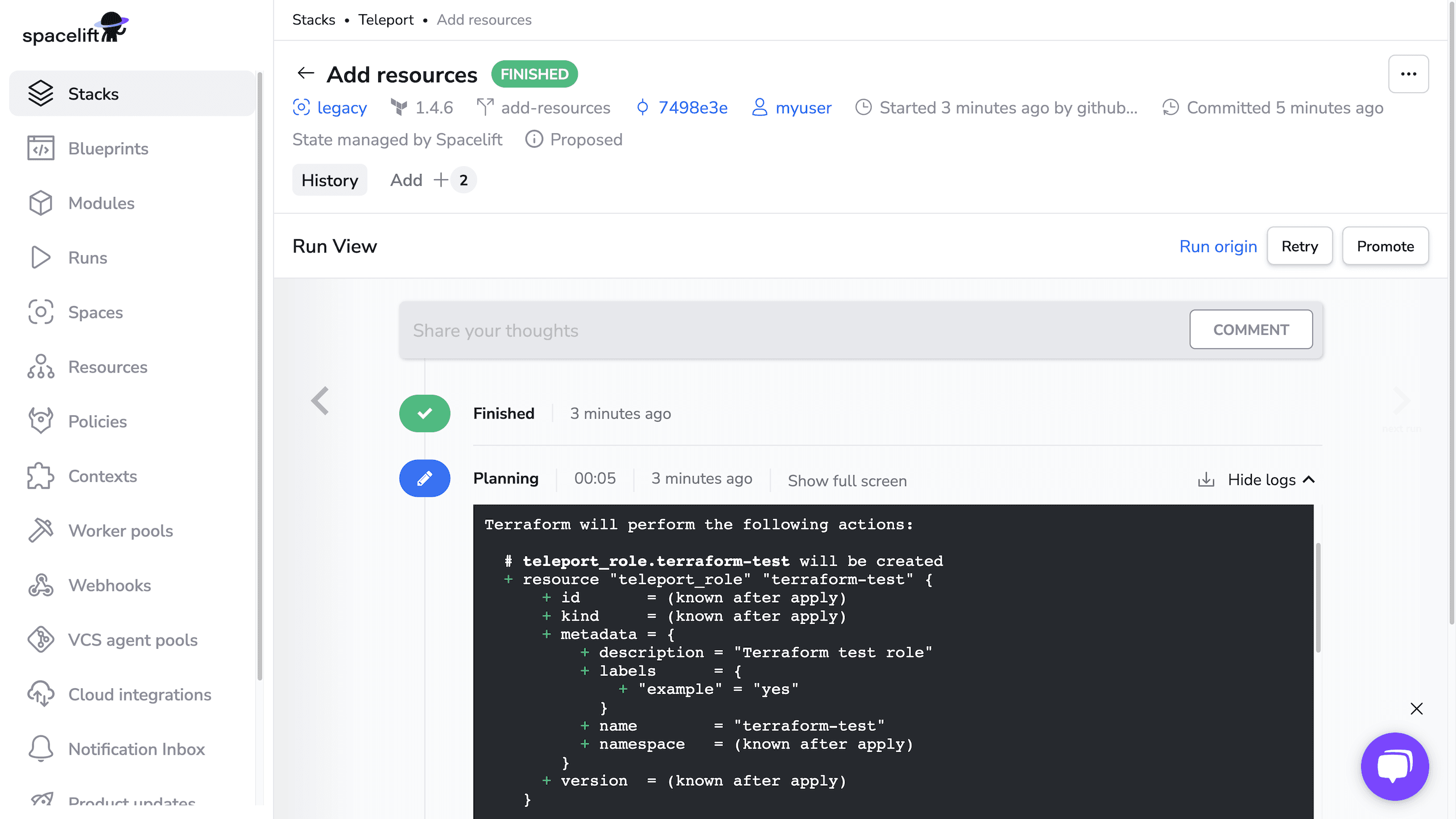 Terraform plan